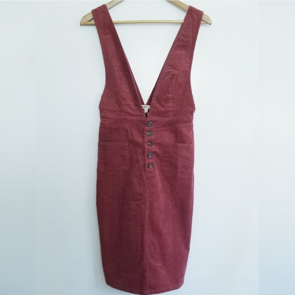Hidden Alley Rust Color Corduroy Overall Dress NWT